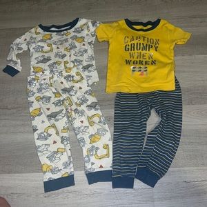 Set of 2 construction pajamas 18Mo